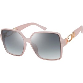 The Fresh Women's Oversized Square Jackie O Cat Eye Hybrid Butterfly Fashion Sunglasses - Exquisite Packaging (738906-Crystal Pink, Gradient Grey)