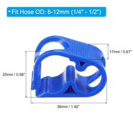 PATIKIL Hose Clamps, 2Pcs 1/4" - 1/2" Tube OD Adjustable Blue Plastic Tube Clamps