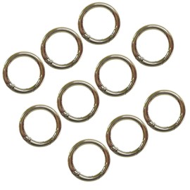 Krak21 Ring Carabiner Keychain Metal Fittings, Fashionable Carabiner, Set of 10 (Large, Silver)