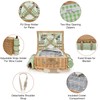 Picnic Basket for 4, Insulated Willow Picnic Baskets with Shoulder
