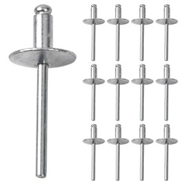 Pack of 50 Blind Rivets Blind Rivets with Domed Aluminium Head Aluminium Blind Rivets with Large Flange for Sheet Metal, Woodworking, Industrial (4.8 x 13 x 16 mm)