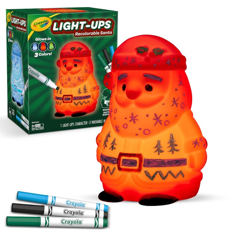 Crayola Light-Ups - Santa, Light Up Santa Toy, Reusable Holiday