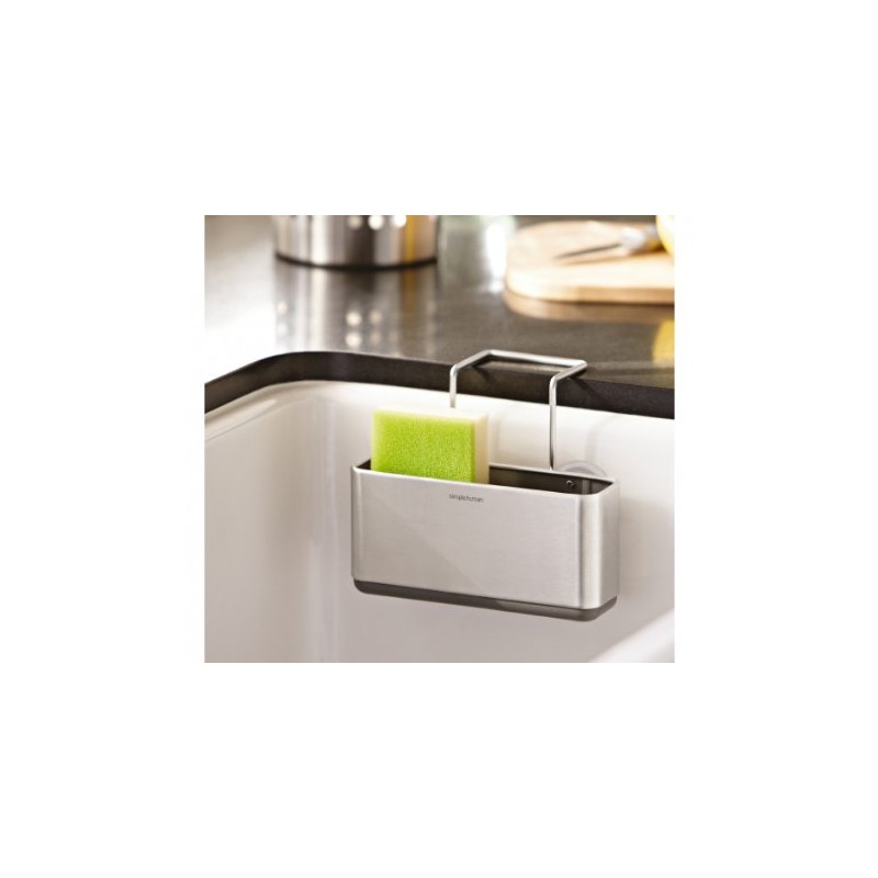 simplehuman Slim Sink Caddy Sponge Holder, Brushed Stainless Steel, Silver