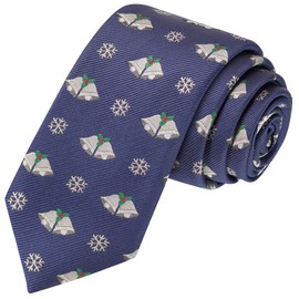 KissTies Corbata de Navidad para niños y adolescentes, Azul plateado, Talla única