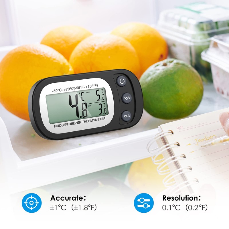 【2 Pack】Brifit Digital Fridge Thermometer, Freezer Thermometer Temperature Monitor with