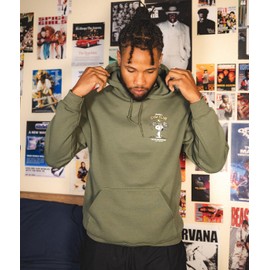 Riot Society Peanuts Snoopy's Gym Club Mens Hoodie - Military Green, XX-Large