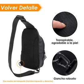 AUTOWT Bolso Sling para Hombres, Bolso de Hombro Cruzado Antirrobo con Puertos Auriculares y Carga Mochila Sling Impermeable Hombres Ideal para Senderismo y Viajes de Mochilero