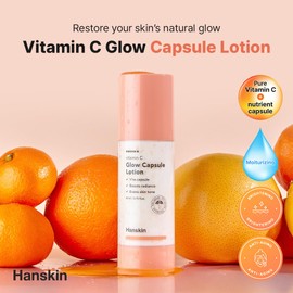 Hanskin Vitamin C Glow Capsule Face Moisturizer, Boost Radiance and Even Skin Tone, with Vitamin B and Niacinamide, Brightening Korean Skin Care, 2.7 fl oz.