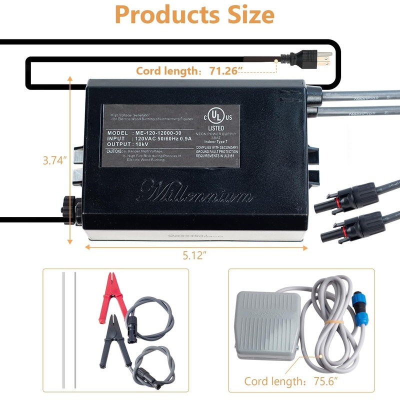Lichtenberg Wood Burning Machine Kit with Foot Switch, Lichtenberg Machine,
