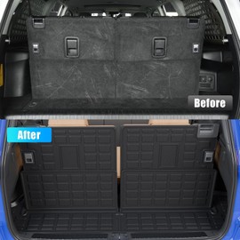 Cargo Mat Compatible with 2010-2024 Toyota 4 Runner 7 Seat Cargo Liner Trunk Mat TPE Back Seat Cover Protector 2023 4Runner Accessories (Fit 7 Seat,Trunk Mat+3rd Row Backrest Mats)