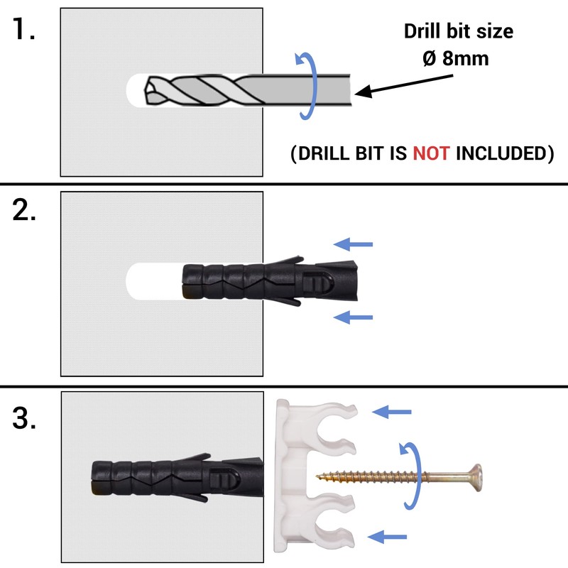 SKIR'CO Pack of 20 Double Pipe Clamps, Plastic Clamps for