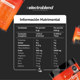Bebida Hidratante en Polvo para 60 días. Más de 80 Minerales, Citrato de Magnesio y Potasio. Hidratación y Potencia Física. Sabor Naranja. 360 gramos. ElectroBlend B Life.