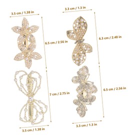 SAFIGLE 4pcs Pearl Flower Hair Clips Decorative Butterfly Hairpins for Women Elegant Barrettes for Weddings Parties Everyday Use Shiny Accessories for All Hair Types