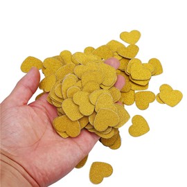CCINEE Glitter Gold Heart Confetti for St. Valentine's Day Wedding Bachelorette Party Decoration Pack of 200