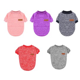 2 Pack Dog Sweaters for Small Dogs - Warm Winter Puppy Sweaters Cute Soft Dog Clothes Outfit Pet Costume for Boy Girl Doggie, Cat, Bulldog Pug Yorkie Kitten Chihuahua (Red, Pink, X-Small)