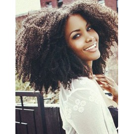 Luwigs Afro Kinky Curly 4B 4C Hair Extensions One Bundle Hair Weave Human Hair Bundles Afro Kinkys Curly Hair Bundles Natural Color (16 inches, Afro Kinky Curly 4B 4C)