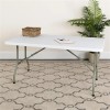 Flash Furniture 30" x 60" Plastic Folding Table in Granite