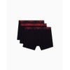 Emporio Armani Men's 3 Pack Stretch Cotton Boxer Briefs, Black/Red,