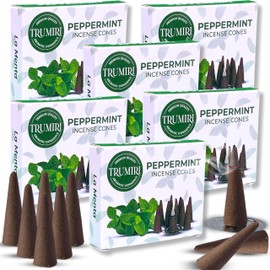 Peppermint Incense Cones - Total 60 Cone Incense - Six Packs of 10 Insence Cones - Incense Cones Scented - Cone Incense Scents - Insense Cones - Inscent Cones