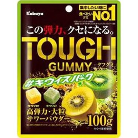 Kabaya Tough Gummy Kiwi Spark, 3.5 oz (100 g) x 8 Packs