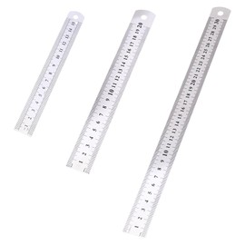 Juego de reglas de acero inoxidable, regla de Metal de 15/20 / 30cm, herramienta de medición de bordes de doble para enseñanza de ingeniería, 3 uds