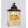 Gerson Lighted Musical Spinning Water Globe Lantern with Gingerbread House
