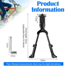 VGECEE Bicycle Stand, Two-Legged Stand, Double Stand, 24-28 Inch Bicycle Stand, Two-Legged Bicycle Stand, Height Adjustable, Load Capacity 30 kg, for City Bike, MTB and Trekking Bikes