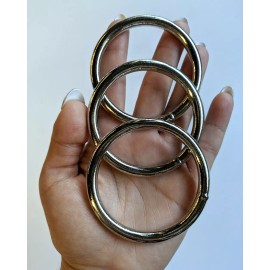 Craft County 2-Inch Welded Steel O-Ring - Nickel Plated - Packs of 5, 10, 25, 50 & 100 - 100 Pack