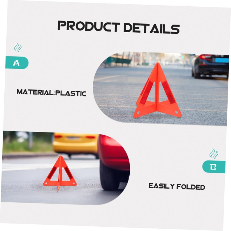 GLEAVI 3pcs Vehicle Roadside Safety Kit Reflective Warning Triangles Emergency