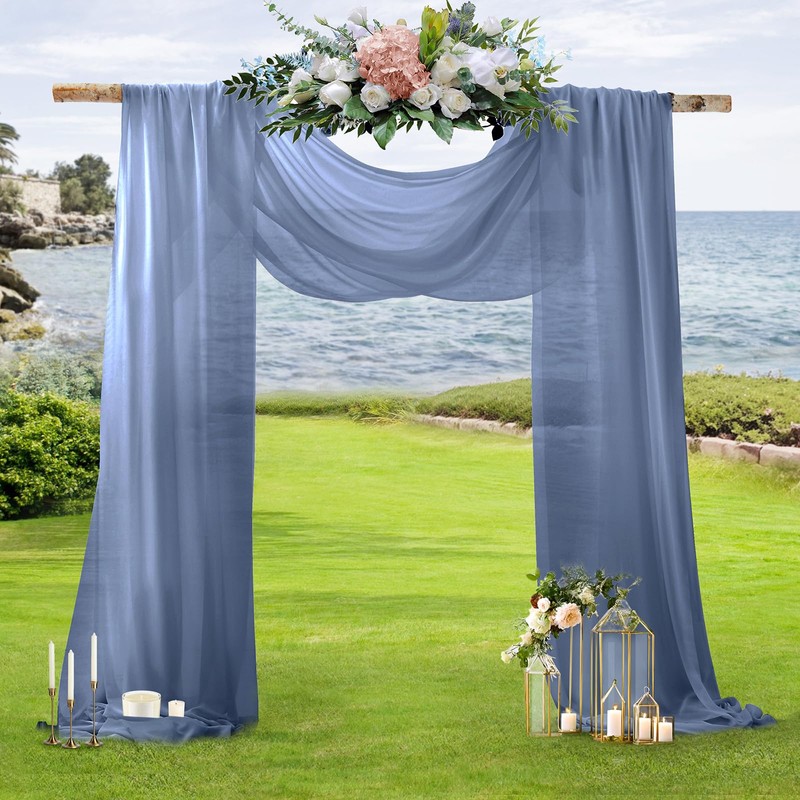 SiinvdaBZX 2 Panels Wedding Arch Draping Fabric 30" x 20Ft