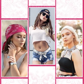 Syhood 4 Pcs 27'' Square Satin Head Scarves Satin Bandanas for Women Satin Headband Scarves Silk Feeling Scarf Boho Headwear (Rose Red, Black, White, Gray)