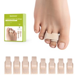 Bukihome Hammer Toe Straightener - 8 Pack Toe Corrector Splints - Realign Bent, Curled, Crooked, Claw, Mallet Toes - Toe Straighteners for Men and Women (4 Large + 4 Small, Beige)