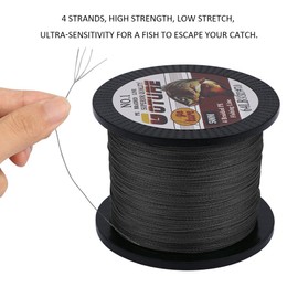 Goture Super Strength Braided Fishing Line - Abrasion Resistant - No Stretch & Low Memory - Thin Diameter - Braided Line, Grey, 4Strand-547Yds-45LB-0.35mm