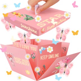 Butterfly Explosion Gift Box, Christmas DIY Flowers Butterfly Exploding Surprise Gift Box, Xmas Flying Butterfly Explosion Box, Surprise Gift for Christmas, Birthdays, Wedding, Anniversaries Party