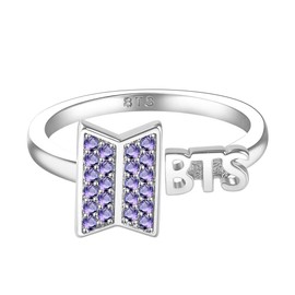 6UH8MB Merchandise 18K Gold Plated Cubic Zirconia Rings Adjustable Army Fans Gifts