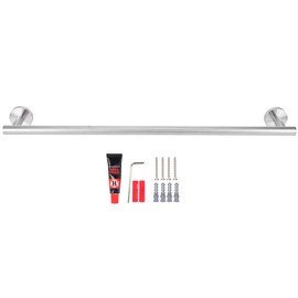 Stainless Steel Single Rod Towel Rack Round Base Bathroom Bedroom Rack Kitchen Shelf