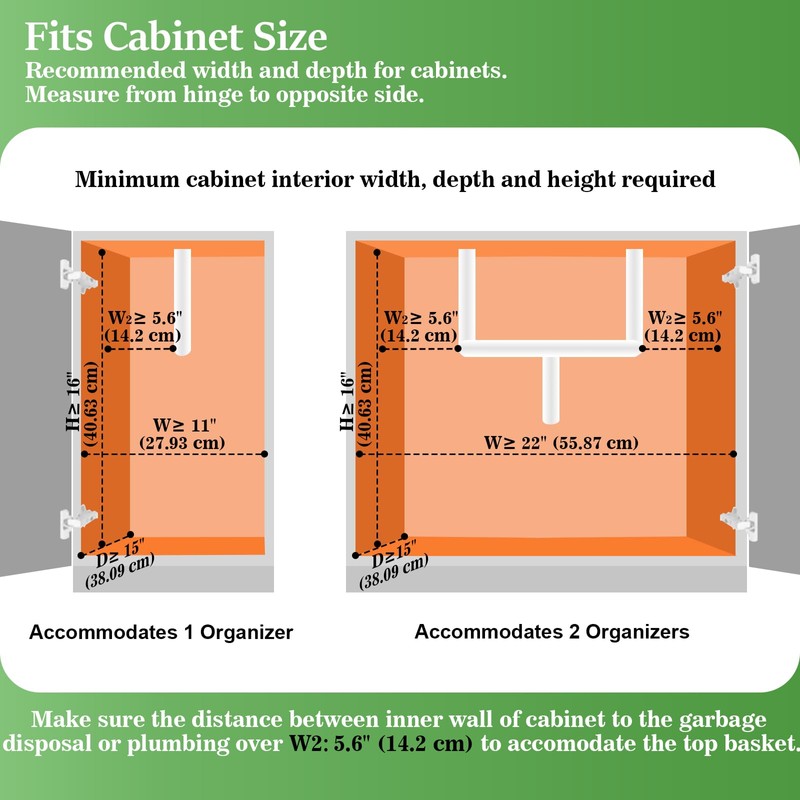 REALINN Under Sink Organizer, Pull Out Cabinet Organizer 2 Tier