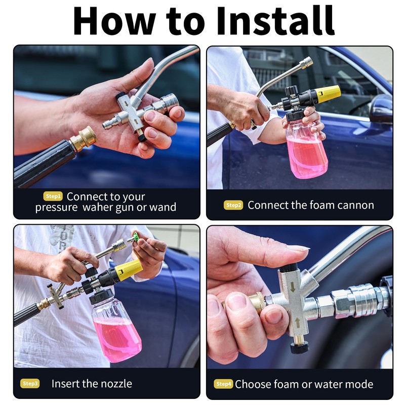 FENG PAI Foam Cannon for Pressure Washer with Dual-connector Accessory,
