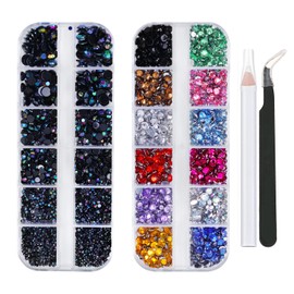 Nail Art Rhinestone Set – 4320 Pieces, 3 Colors, 12 Styles – Multi-Size Flatback Acrylic Gems in Organizer Box – Ideal for Manicure, Crafts, and DIY Decoration Projects