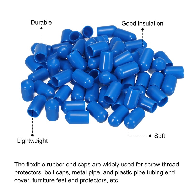 MECCANIXITY 50pcs Rubber End Caps Cover 5/16 Inch Vinyl Screw