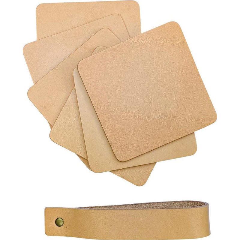 Brute Strength - Full grain leather coasters - Natural -