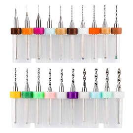 Saipor 20 Pcs PCB Drill Bit, Ultra Fine Micro Drill Bit, Carbide Drill, Micro Drill Set, Precision Drill, CNC Engraving Drill Bit, Storage Box Included, For PCB/SMT, Mold, Precision Equipment, Printed Circuit Boards, Ornaments, Drilling (0.1-2.0 mm)