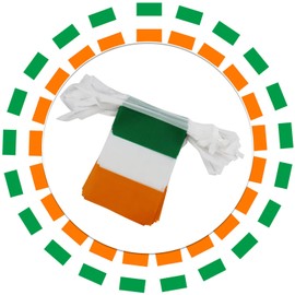 Ireland String Flag Pennant Banner - 38 Flags, 42 Feet Small Mini Irish Flags Bunting Banner for Country Decoration, School, Party, Sports Events, St. Patrick's Day