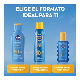 Protector Solar Corporal NIVEA SUN Protect & Refresh Sport En Loción FPS 50+ 200Ml, Rápida Absorción
