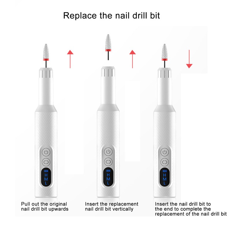 LED Nail Drill Machine 18000RPM Rechargeable Portable Home Salon Electric