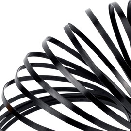 BENECREAT 10 m (32 ft) 5 mm Wide Flat Jewellery Craft Wire 18 Gauge Aluminium Wire for Bezel, Sculpture, Fitting, Jewellery Making - Black, 10 m / Roll