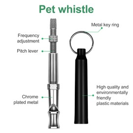 YOURKAY Dog Whistle, Two Packs Ultrasonic Dog Whistle, Dog Trainer with Adjustable Lanyard for II Recall and II Stream Control (Black+White)
