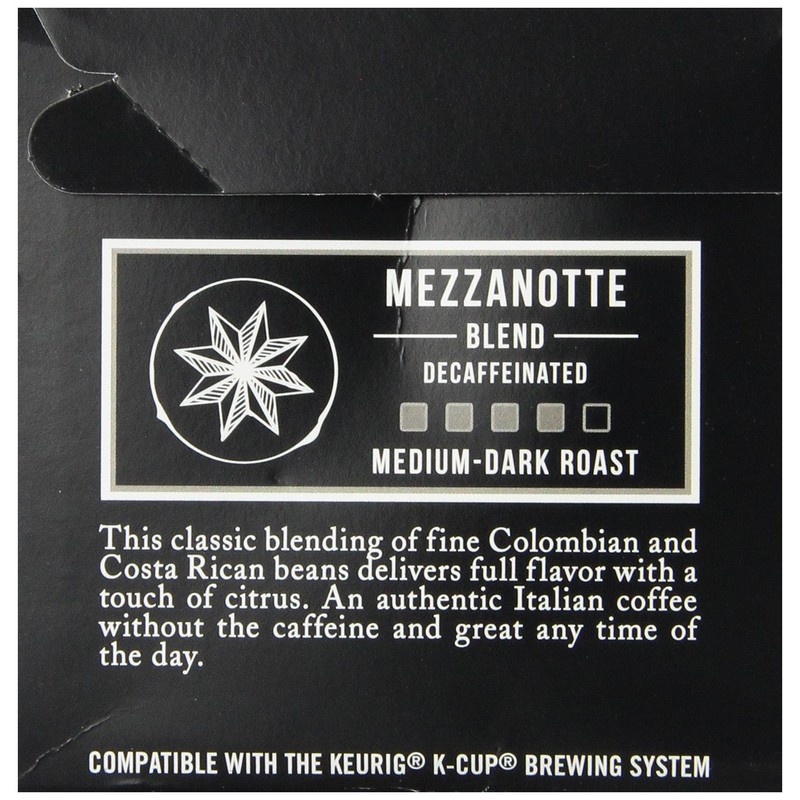 Caffe Umbria Single Serving Coffee Cups, Mezzanotte Decaf Blend, 12