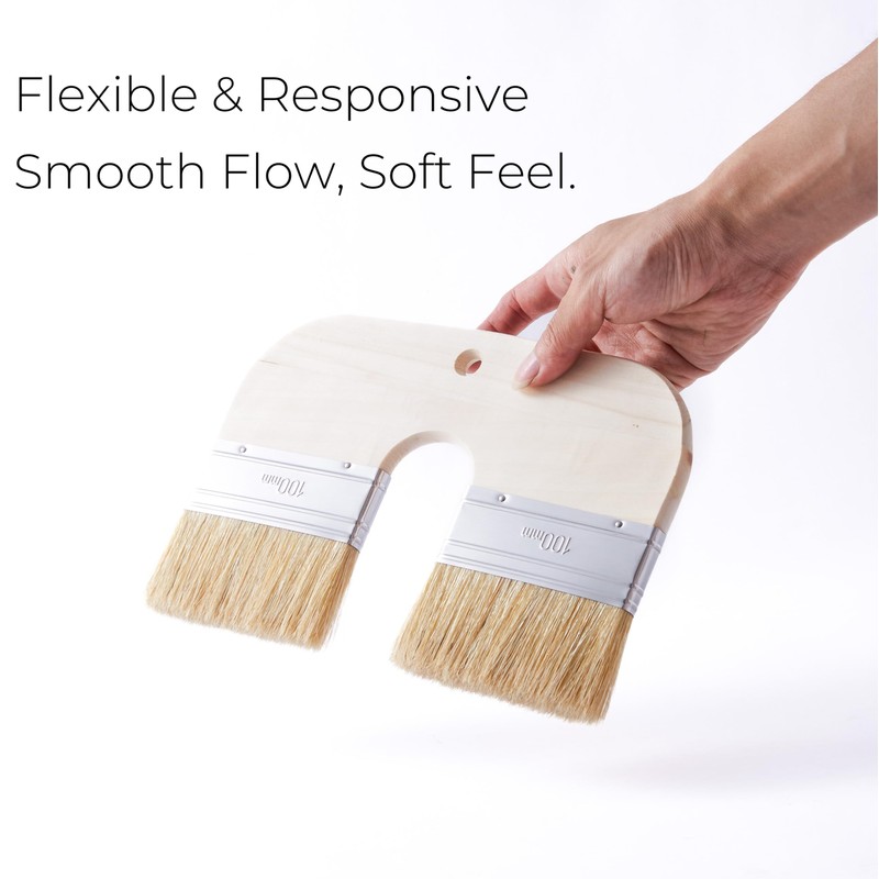 Limewash Paint Brush Natural Bristle – 4 Inch Wide U-Shaped
