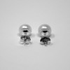 Pearl Earring, 925 Sterling Silver Stud, 7mm Button Shape Freshwater